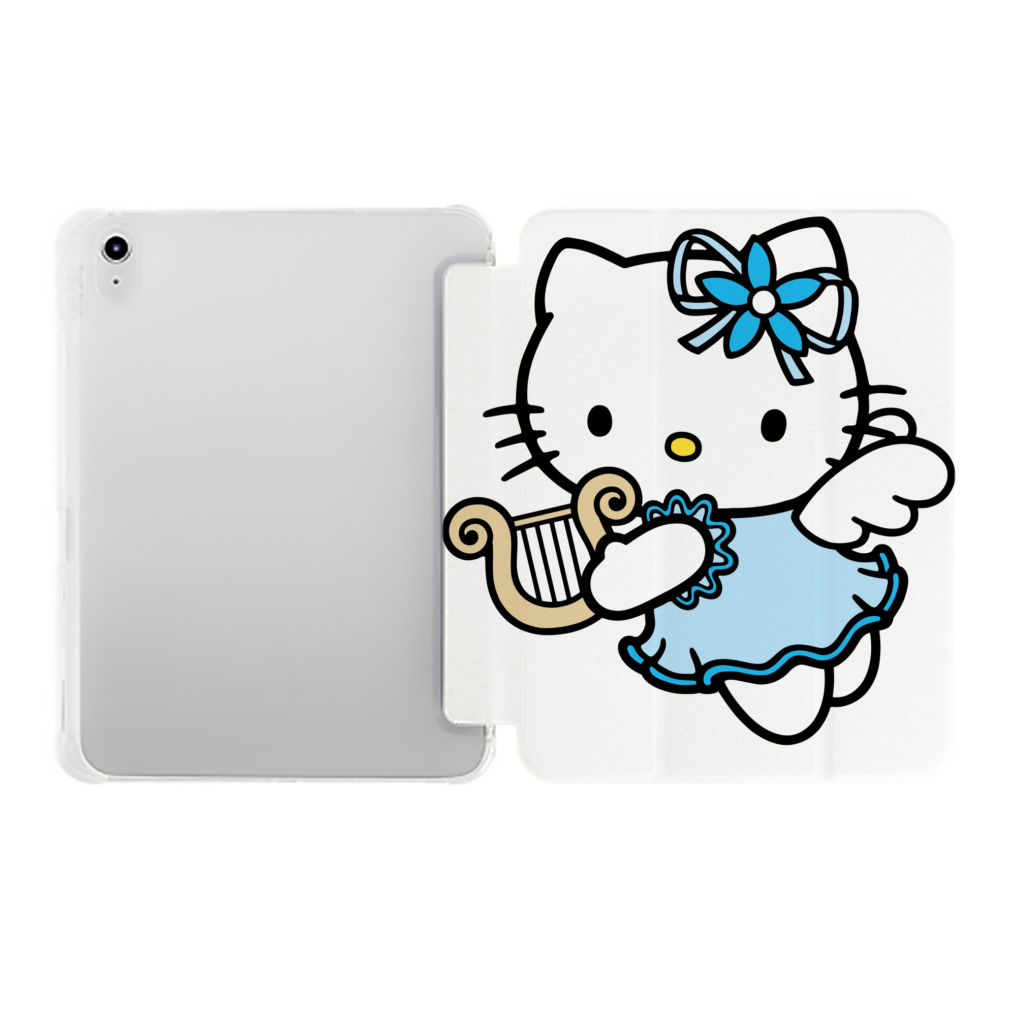 （画像用） Hello Kitty ハローキティ IPad ケース ペン収納付き 三つ折りスタンド PUレザー×シリコン 対応機種9.5/10.5/10.9インチ